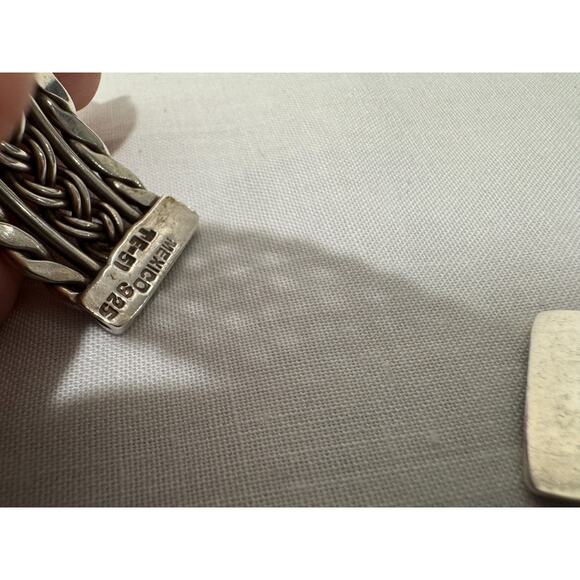 Taxco Sterling Silver Cuff Bracelet Braided Woven Twisted Braid 40 grams Vintage - Picture 7 of 11